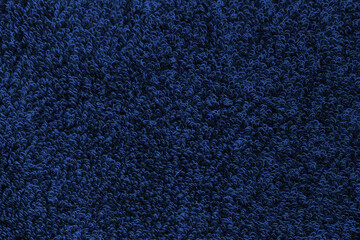 紺色のタオルの表面、パイル地、背景
