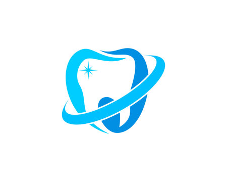 Clean and shiny teeth with light blue background