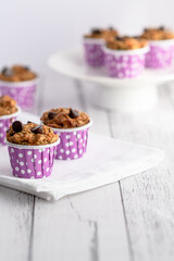 Healthy muffins with chocolate chips