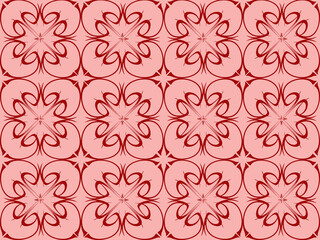 Seamless pattern design with floral background elements, beautiful ornaments, black, white, orange, pink, red, green, yellow, blue, gray, purple