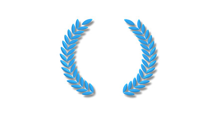 Aqua color 3d wreath icon on white background