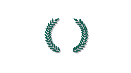 New aqua dark 3d wreath icon on white background,Best 3d wheat icon