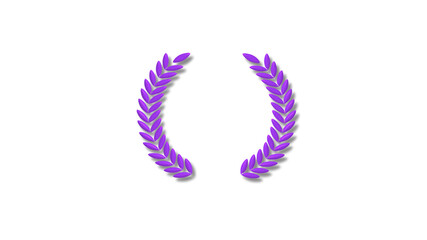 New purple color 3d wreath icon on white background,wreath icons
