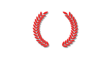 Amazing red 3d wreath icon on white background,New wreath icon
