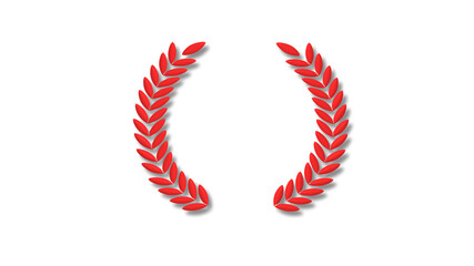Amazing red 3d wreath icon on white background,New wreath icon