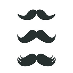 Old style mustaches vector icon isolated on white background