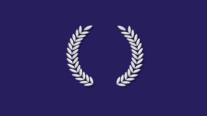 White 3d wreath icon on blue dark background,new wheat icons
