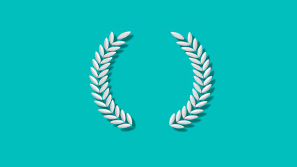 Amazing 3d wreath icon on cyan background,New 3d wheat icons