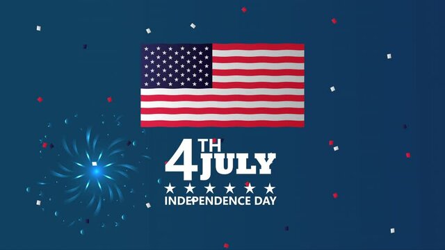 usa independence day celebration with flag and fireworks
