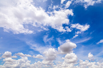 The sky is blue and white clouds in Surin town.