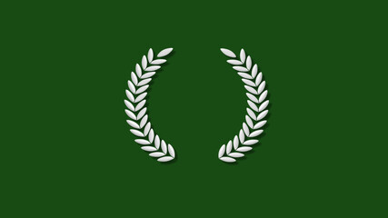 Amazing white color 3d wreath icon on green dark background,wreath icons