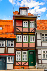 Fototapeta premium It's Colorful house in Wernigerode, a town in the district of Harz, Saxony-Anhalt, Germany