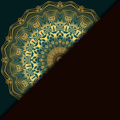 Template With Mandala Ornament. Vector Design. Ottoman, Arabic, Oriental, Turkish, Indian,Motif.