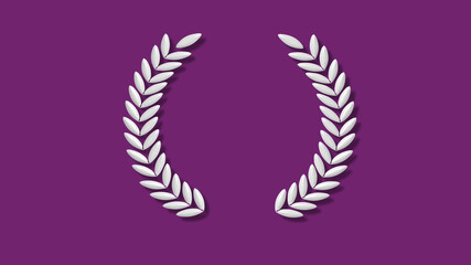 3d wreath icon on pink dark background,New wheat icon