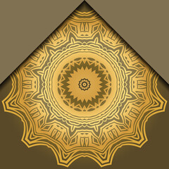 Luxury background. with gold mandala Vector card template.