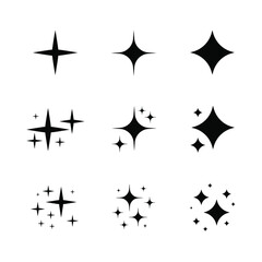 Sparkles symbols vector. The set of original vector stars sparkle icon. Bright firework, decoration twinkle, shiny flash. Glowing light effect stars and bursts collection.