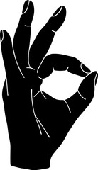 okay hand sign silhouette illustration