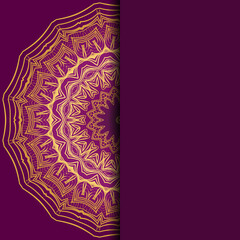 Card with mandala. Vector. Oriental design for Christmas party invitation, Ramadan holiday, New year greeting, beauty spa salon, wedding