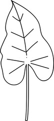 modern minimalist line art tropical leaf