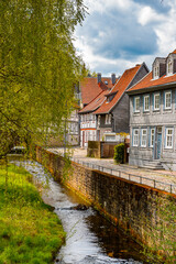 Fototapeta premium It's Architecture in the Old town of Gorlar, Lower Saxony, Germany. Old town of Goslar is a UNESCO World Heritage