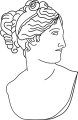 aesthetic greek bust sculpture line art woman