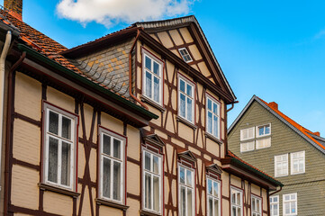 Fototapeta na wymiar It's Old town of Gorlar, Lower Saxony, Germany. Old town of Goslar is a UNESCO World Heritage