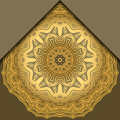 Luxury background. with gold mandala Vector card template.