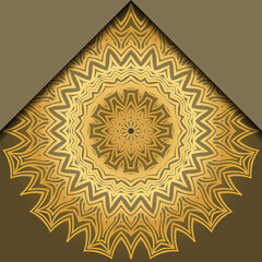 Luxury background. with gold mandala Vector card template.