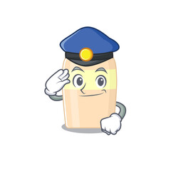Police officer cartoon drawing of toner wearing a blue hat