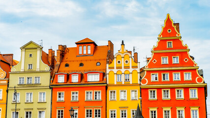 Fototapeta premium It's Colorful Houses on the Market square in Wroclaw, Poland
