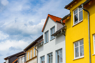 Fototapeta na wymiar It's Beautiful colorful architecture of Eisenach, Thuringia, Germany
