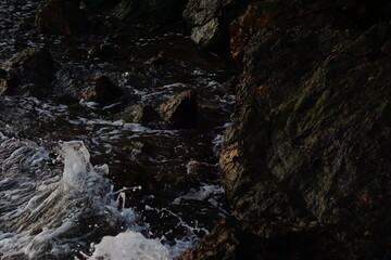 Sp;ash wave in the sea and stone at Thailand
