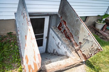 View of cellar doors known as 