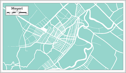Mayari Cuba City Map in Retro Style. Outline Map.