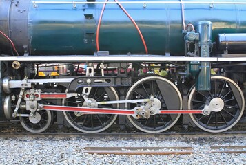 Obraz na płótnie Canvas Classic steam locomotive wheel