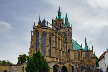 Fototapeta premium It's Erfurt Cathedral and Collegiate Church of St Mary, Erfurt, Germany. Martin Luther was ordained in the cathedral in 1507