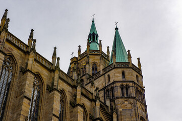 Fototapeta premium It's Erfurt Cathedral and Collegiate Church of St Mary, Erfurt, Germany. Martin Luther was ordained in the cathedral in 1507