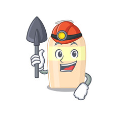 A cartoon picture of toner miner with tool and helmet