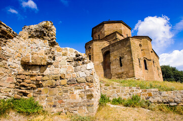 It's Old Jvari Monastery, Georgian Orthodox monastery of the 6th century on the mountain hill ove the old town of Mtskheta (UNESCO World Heritage site)