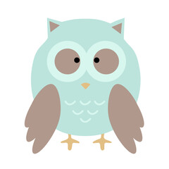 owl cute in vector. cartoon owl.