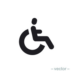 Handicapped patient icon vector. Linear style sign for mobile concept and web design. Handicapped patient symbol illustration.