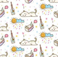 Cute cat kawaii background