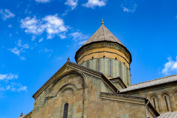 Fototapeta premium It's Svetitskhoveli Cathedral (Living Pillar Cathedral), a Georgian Orthodox cathedral located in the historical town of Mtskheta, Georgia. UNESCO World Heritage