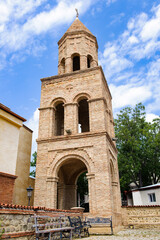 Fototapeta na wymiar It's Bell tower of a church of Sighnaghi, Kakheti region, Georgia,