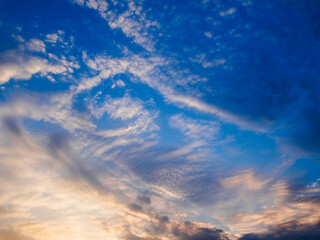 Naklejka na ściany i meble Late afternoon blue sky with clouds