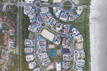 vista aérea da riviera de são lourenço e morro de itaguare, litoral norte de são paulo, 