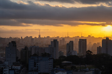 Fototapeta premium Por do sol da cidade de São Paulo