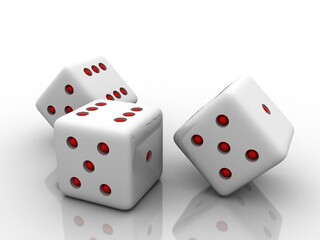 3d illustration white game dices