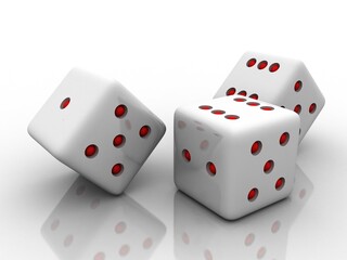 3d illustration white game dices