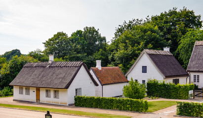 Fototapeta na wymiar Small cute houses in the Denmark